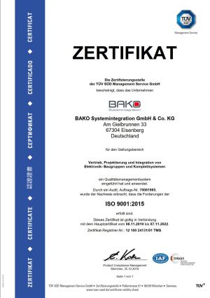 Zertifikat - BAKO